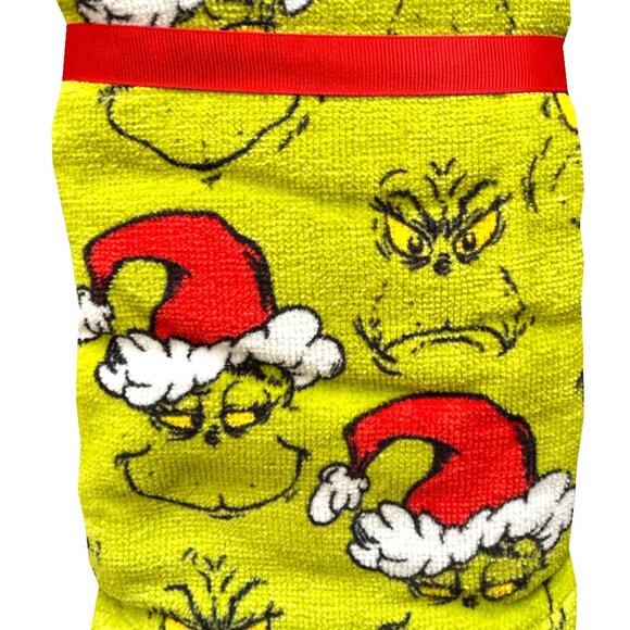 The Grinch Dr. Seuss Christmas Hand Towels 2 Pack Set 16" x 28" NWT 100% Cotton - Picture 3 of 3